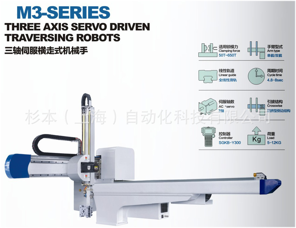 三軸伺服橫走式機(jī)械手-杉本科技