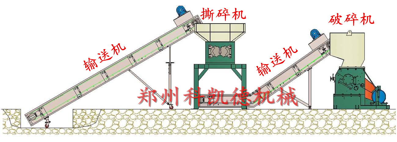 撕碎機(jī)工作線組裝圖_副本