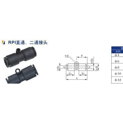 PI 直通 中間快插接頭  直通接頭   兩頭插管接頭 插8