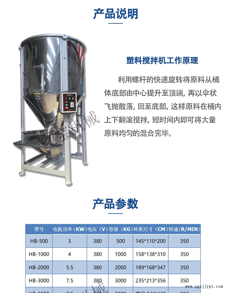 塑料顆粒攪拌機(jī) 手提塑料袋專用1000KG塑料顆粒攪拌機(jī)  不銹鋼制作 廠家批發(fā)示例圖3