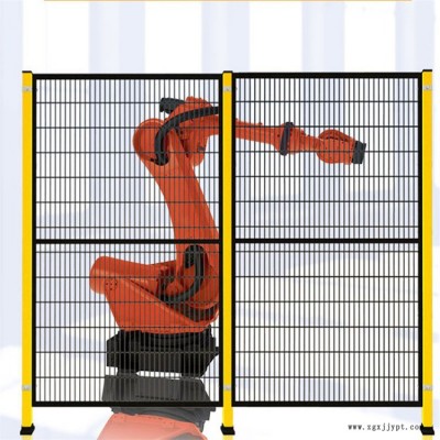 機器人防護欄_工業(yè)安防隔離網(wǎng)_德蘭無縫連接車間機械手安全圍欄